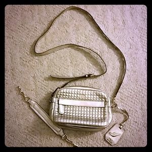 DVF silver satchel