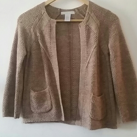 Winter Fall Sweater Cardigan Tan Size Small