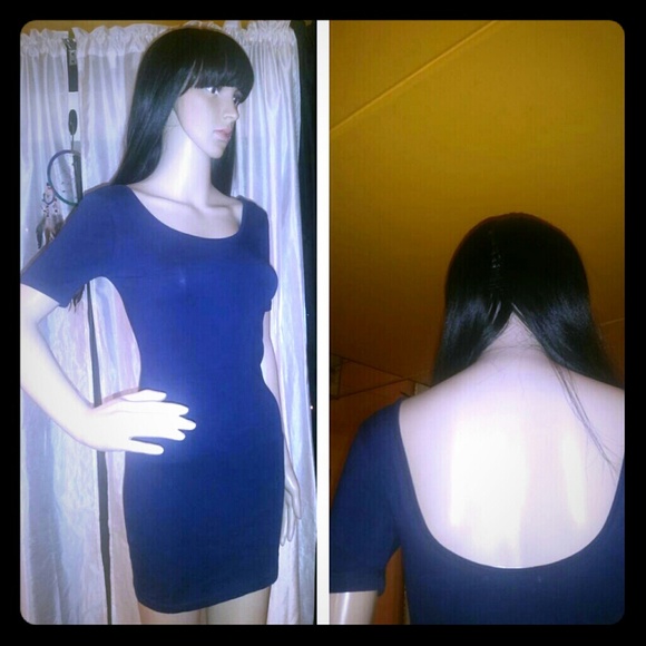 All navy blue simple mini dress - Picture 1 of 1