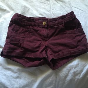 Burgundy h&m shorts