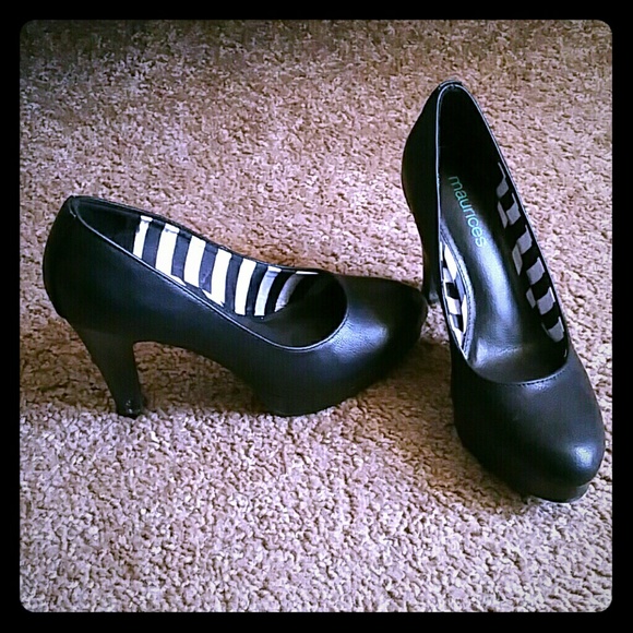 Black closed toe high heels