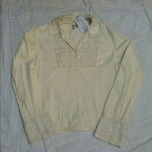 Odille Ivory Embroidered Shirt Size 8