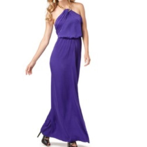 BCBG Maxazria Sleeveless Halter Dress in Purple 6