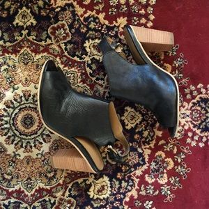 Asos cut out peep-toe stacked heels