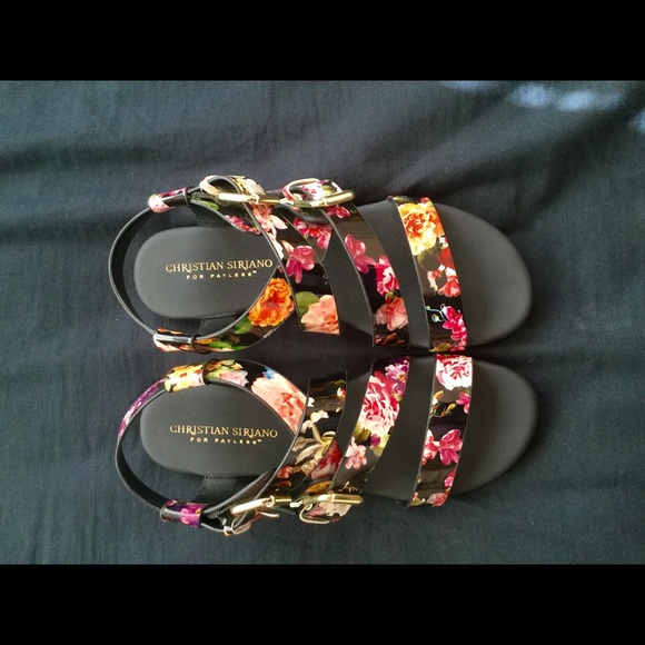 Christian Siriano strap floral sandals