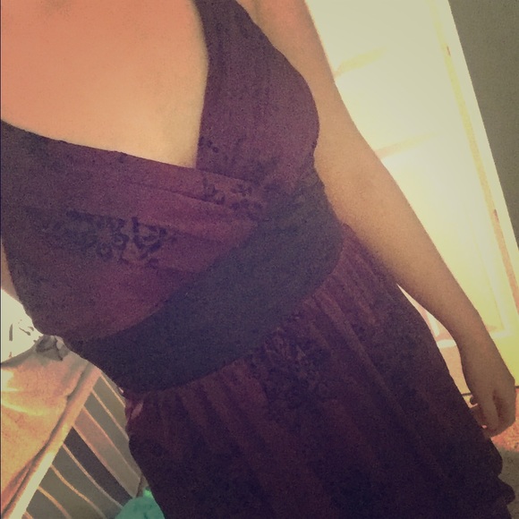 Purple dress with flower details