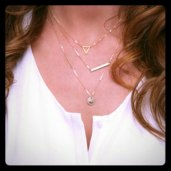 Triple Strand Gold Necklace