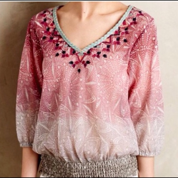 Anthropologie sheer blouse