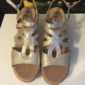Gold Wedge Sandals