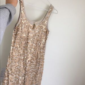 Sequin dress, blue, gray ,orange tank bundle