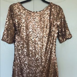 Copper sequined dress