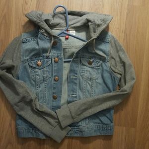Hooded denim vest- hoodie