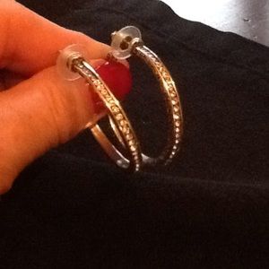 Brighton rhinestone silver hoop earrings