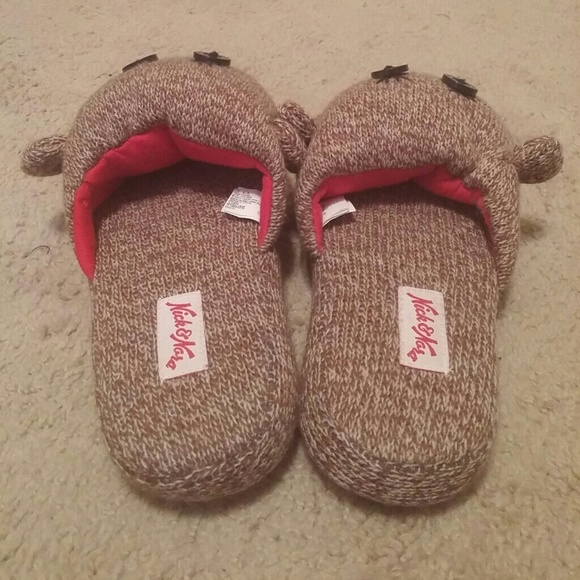 in sock monkey slippers nick nora sock monkey slippers from s closet on in sock monkey slippers nick nora sock monkey slippers from s closet on