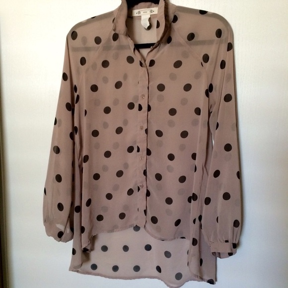 Mine Polka Dot Long Sleeve Blouse