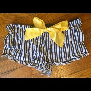 Blu Chic - navy and yellow lounge shorts