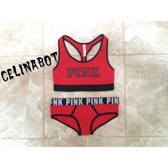 PINK Victoria's Secret Other - Vs Pink Logo Sports Bra & Panty Set