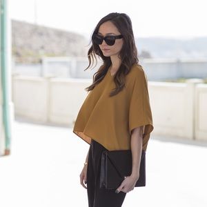 Aritzia Yellow Crop Top