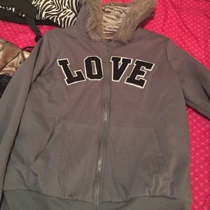 Large zebra print love jacket