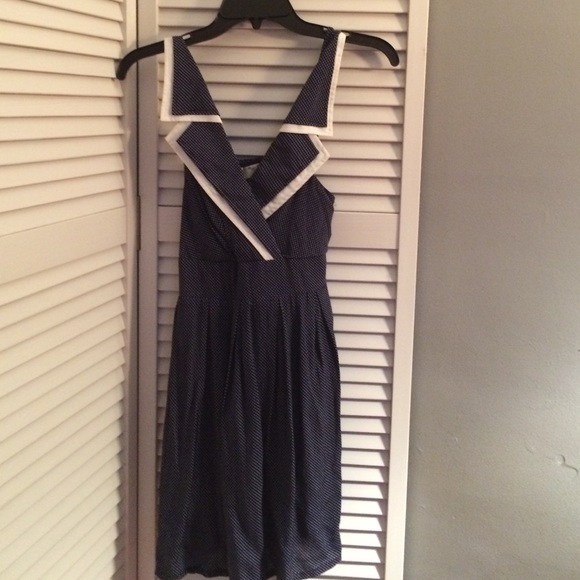 Navy and white polka dot halter dress size s - Picture 1 of 1