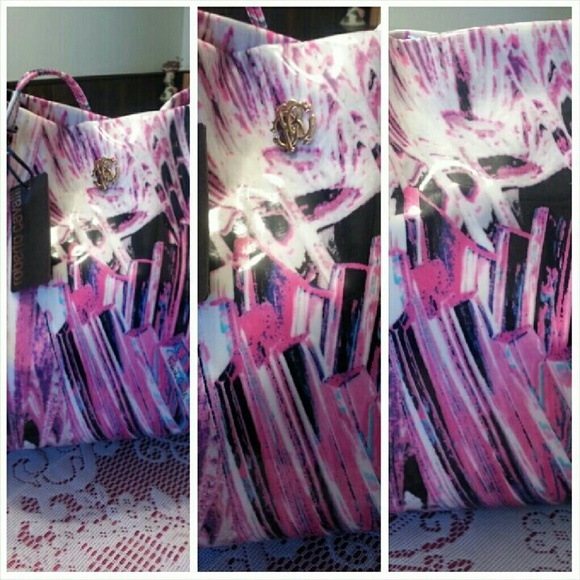 100% Authentic Roberto Cavalli Large Tote Purse - Picture 4 of 4