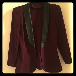 Target Purple Blazer with Leather Lapels