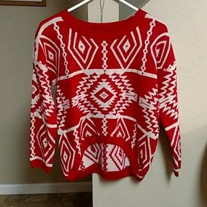 Aztec high low sweater
