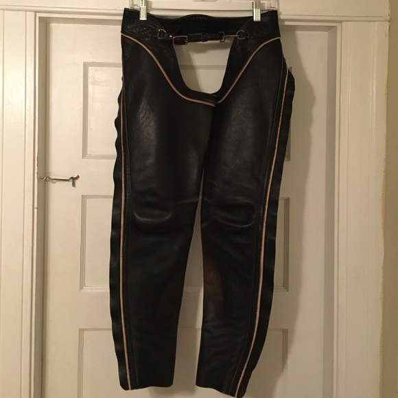 ❌ SOLD ON VINTED❌Black brown leather riding chaps