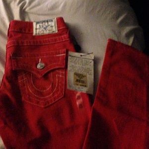 Red True Religion jeans