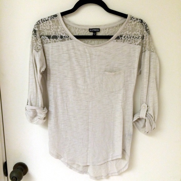 Express Lace 3/4 Sleeve Top