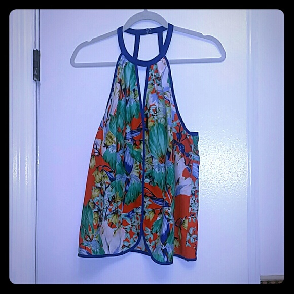 Tropical Floral Halter Top