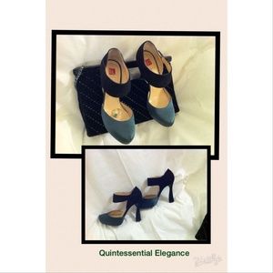 BAILLIN Satin and Suede Heels