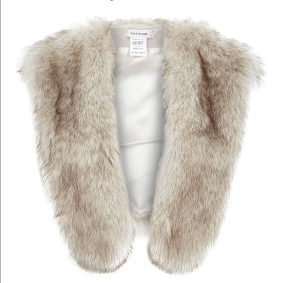 River island brown faux fur vest