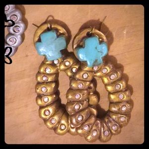 Sookie Sookie bronze and turquoise earrings
