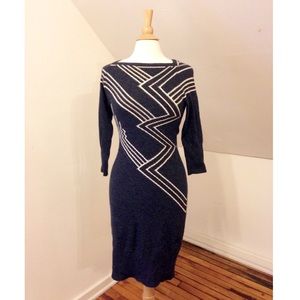 Diane von Furstenberg navy wool sweater dress, Med