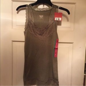 NWT MOSSIMO GREEN LACE CAMI