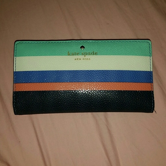 Striped Kate Spade snap wallet