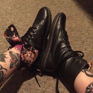 Black leather doc marten boots