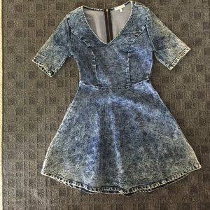 Body con fit denim dress
