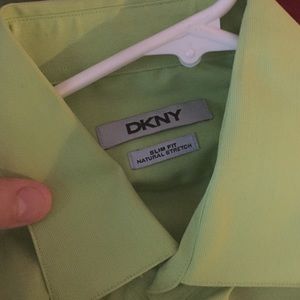 DKNY soft lime green button up