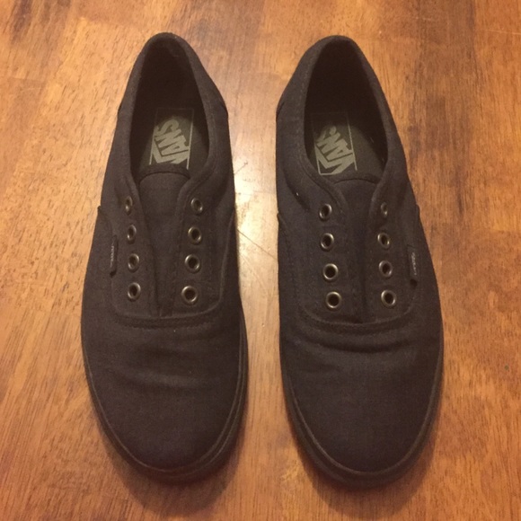 Flat black vans.