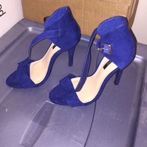 Blue sandal heels