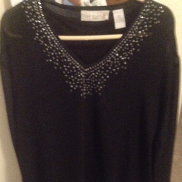 Black sheer sequin tunic w/ blk camisole - Picture 1 of 1