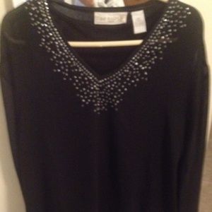Black sheer sequin tunic w/ blk camisole