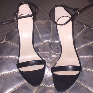 Black Zara Ankle Strap Sandal Heels