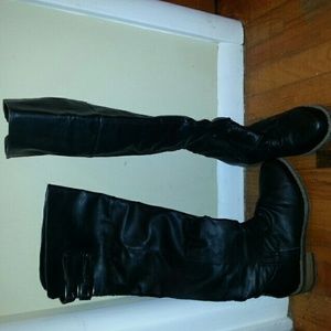 Black knee high boots