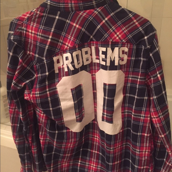 Forever 21 "0 Problems" Flannel - Picture 2 of 2