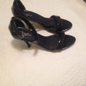 Black patent heels ( ankle strap)