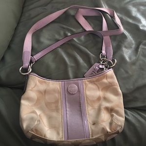 Purple cross body coach purse