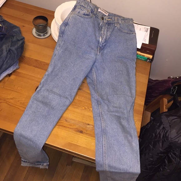 American apparel high waisted light wash jeans